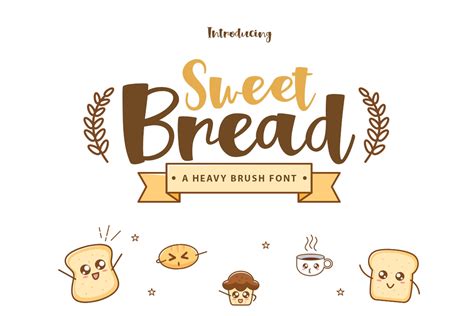 品牌设计适用活泼风格英文手写字体 Sweet Bread – 设计小咖