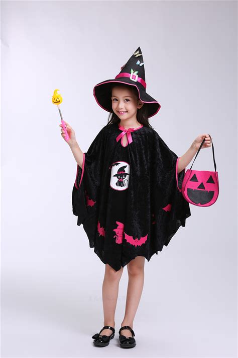 万圣节儿童服装女童演出服女巫斗篷精灵魔法裙儿童表演服cos服装-阿里巴巴
