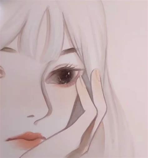 手绘甜美女生头像水彩