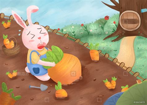 卡通手绘小兔子在菜地拔萝卜素材图片免费下载_PNG素材_编号1l0i9jdkg_图精灵