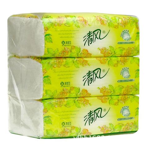 清风纸巾 原生木浆单层压花100抽抽纸 3包一提清香面纸卫生纸-阿里巴巴