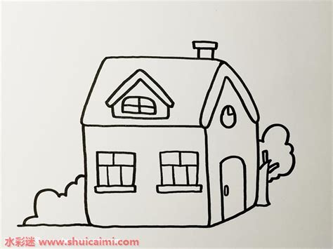 简笔画小房子画法：六步学会画房子简笔画 肉丁儿童网