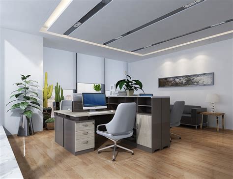 办公室装修—中大型办公室设计案例效果图_