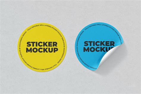 圆形品牌标签设计贴纸样机模板 Circle Sticker Mockup Template – 设计小咖
