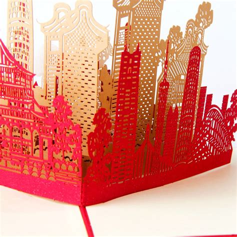 广州城市剪影 手工创意立体贺卡剪纸卡片定制生日3D纸雕镂空建筑-阿里巴巴