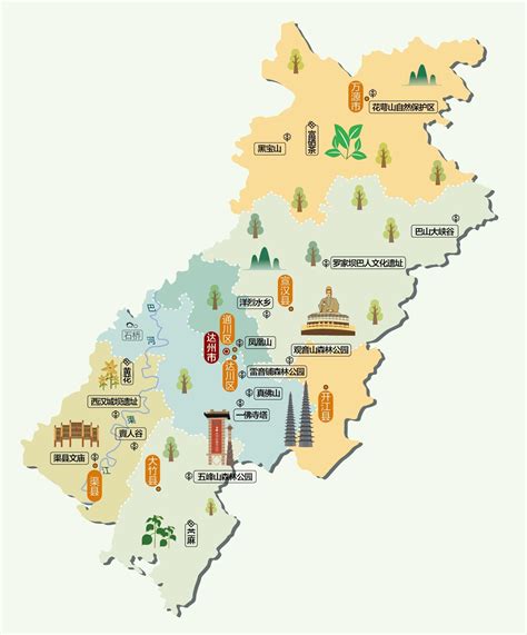 四川景点分布地图图片