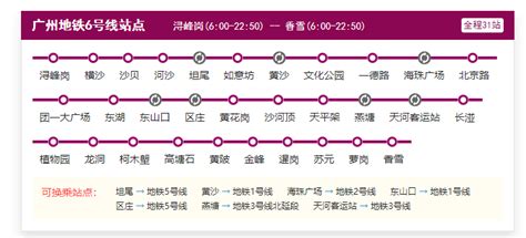 广州地铁6号线线路图- 本地宝
