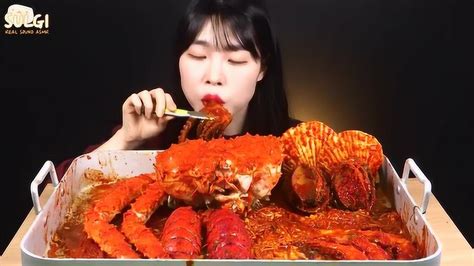 韩国大胃王吃播视频：SULGI辣蒸海鲜_腾讯视频