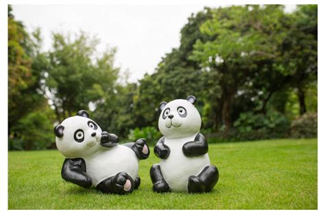景区户外仿真大熊猫玻璃钢动物雕塑园林景观小品庭院草坪装饰摆件-淘宝网