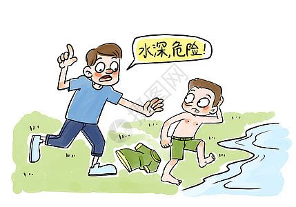 安全教育游泳安全科普插画图片-千库网