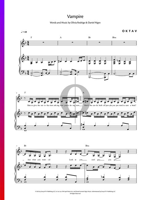 Vampire Sheet Music (Piano, Voice) - OKTAV