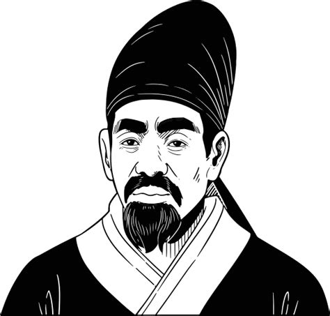 写实中国著名历史人物黑白线描风插画-苏轼 - 素材 - Canva可画