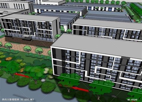 厂区规划建筑模型企业厂房 su模型 3d - SketchUp模型库 - 毕马汇 Nbimer