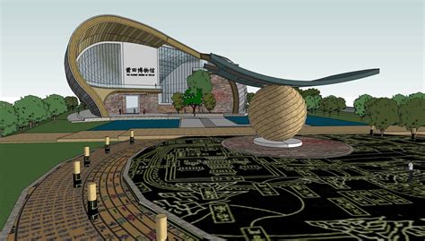 欧式弧形商场建筑设计SU模型[原创] - SketchUp模型库 - 毕马汇 Nbimer