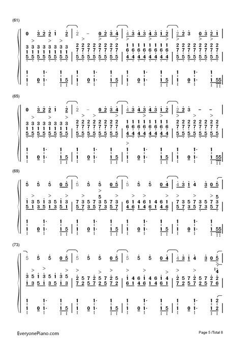 继续 - 给15岁的自己-手纸 拝启 十五の君へ双手简谱预览5-钢琴谱文件（五线谱、双手简谱、数字谱、Midi、PDF）免费下载