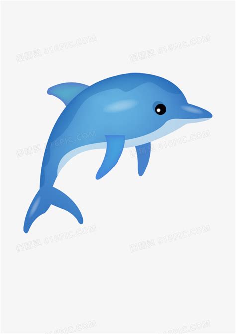 梦幻主题手绘海洋卡通海豚和海插画素材免费下载 - 觅知网