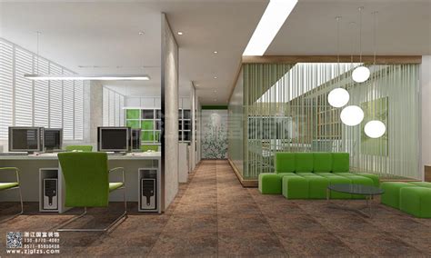 湖州绿色自然生态办公室装修设计案例-湖州办公设计-浙江国富装饰