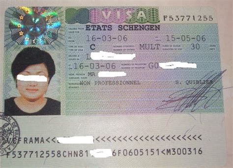 申根签证图片