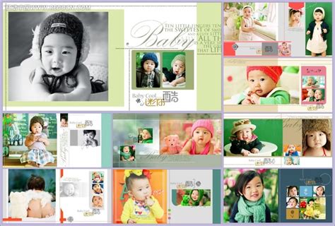 儿童成长摄影相册模板PSD素材免费下载_红动网