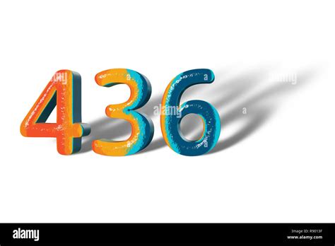 3D Number 436 four hundred thirty six lively colours Stock Photo - Alamy