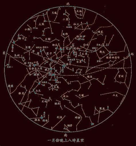 夜空常见星座图,冬季星空的星座图,星座分布图_大山谷图库