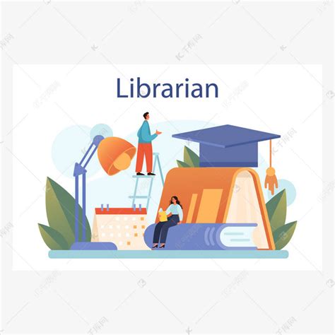 图书管理员的概念。图书馆工作人员对书籍进行编目和分类.素材图片免费下载-千库网