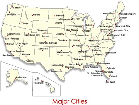 美国发达城市分布地图(美国主要城市分布图) - 考资网
