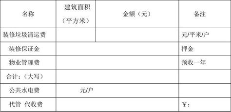 物业收费明细表 Word 文档 (2)_word文档在线阅读与下载_无忧文档