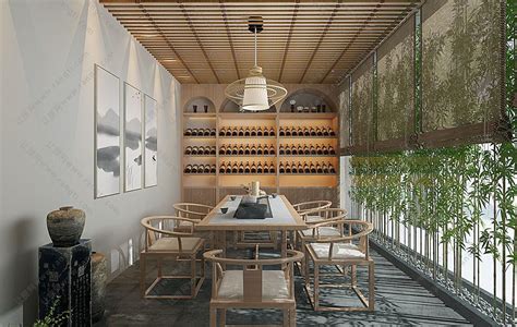 淡雅新中式茶室，喧闹都市里的一隅宁静 - 爱丨家淘小铺设计效果图 - 每平每屋·设计家