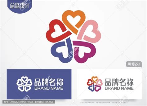 心连心logo爱心,其它,LOGO/吉祥物设计,设计模板,汇图网www.huitu.com