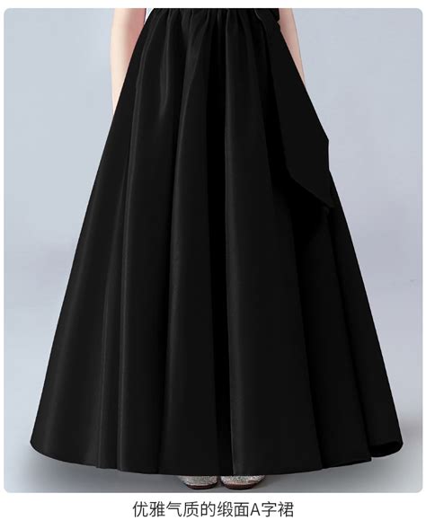 黑色晚礼服裙2021新款宴会主持人气质大合唱团演出服装女成人长款-阿里巴巴