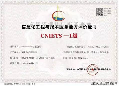 信息化工程与技术服务能力评价证书（CNIETS）展示！_卓航