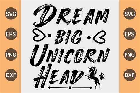 Dream Big Unicorn Head SVG Graphic by Journey with Craft · Creative Fabrica