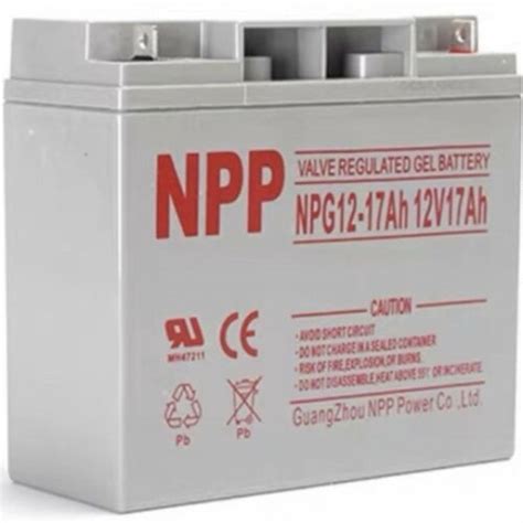 NPP NPG12V-17Ah, gel battery, C20=17AH, T3, 180*77*167*167, 4,8KG ...