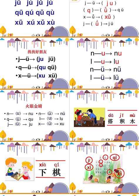 小学语文一年级上册部编版汉语拼音《jqx》卡通风PPT教学课件-PPT牛模板网