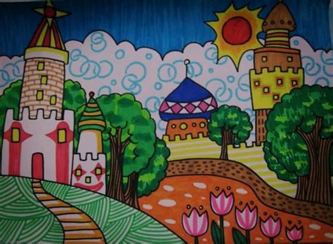 儿童画～城堡 - 堆糖，美图壁纸兴趣社区