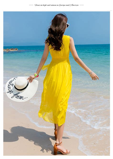 超仙高端三亚沙滩裙女2023新款海边度假连衣裙拍照仙气高级感长裙_虎窝淘