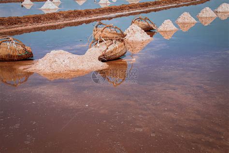 成排的盐堆准备在贡布省的盐田收获高清图片下载-正版图片503800161-摄图网