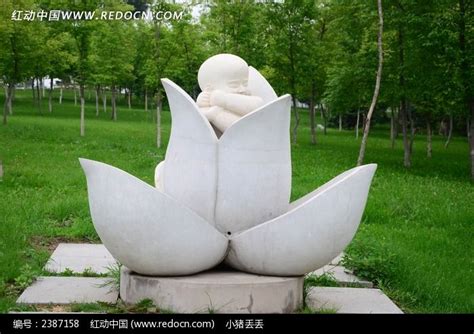 荷花仙子雕塑高清图片下载_红动网