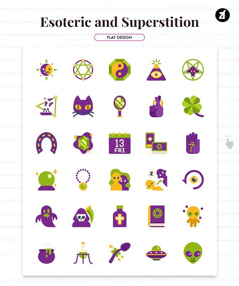110个神秘&迷信元素图标包 110 Esoteric and Superstition icon pack – 设计小咖