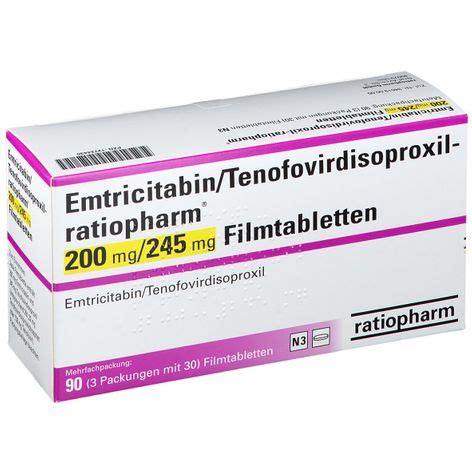Emtricitabin/Tenofovirdisoproxil-ratiopharm® 200 mg/245 mg 3x30 St ...