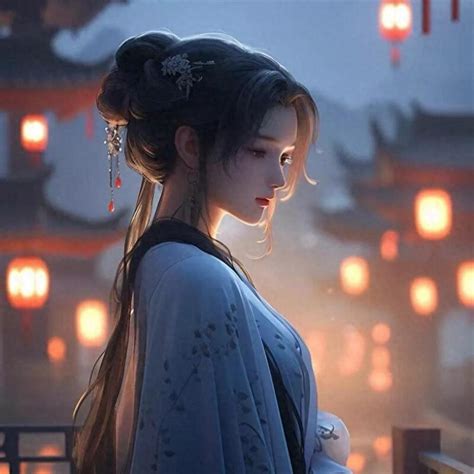 温婉女生古风头像真人版