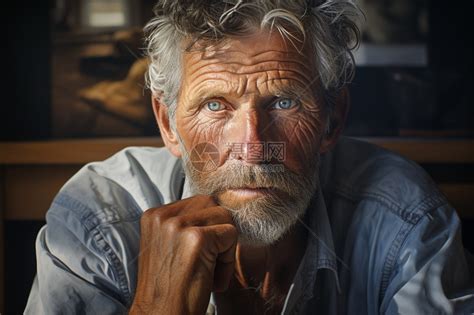 一个老年人的肖像高清图片下载-正版图片600411342-摄图网
