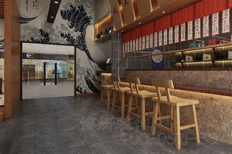 日式寿司料理店装修效果图-杭州众策装饰装修公司