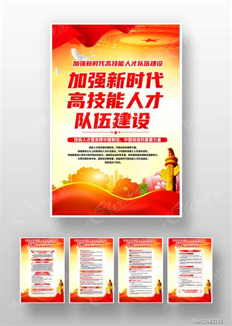 新时代高技能人才队伍建设海报图片下载_红动中国