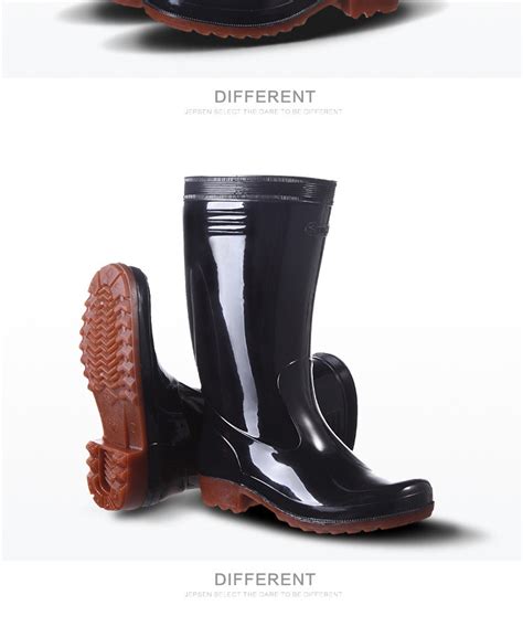 厂家强鹰301双色高筒黑色雨鞋 pvc雨靴 耐油耐酸碱雨靴男士水鞋-阿里巴巴