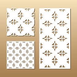 Set of templates for laser cutting Royalty Free Vector Image