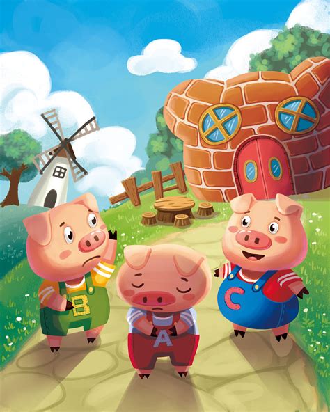 三只小猪1|插画|儿童插画|圆豆芽 - 原创作品 - 站酷 (ZCOOL)