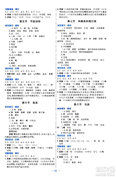 知识出版社2020初中同步测控优化设计生物七年级上册冀少版答案 _答案圈