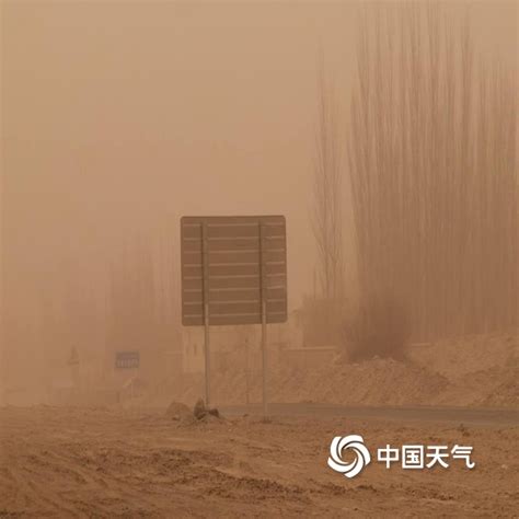 新疆和田地区民丰县遭遇沙尘天气-高清图集-中国天气网新疆站